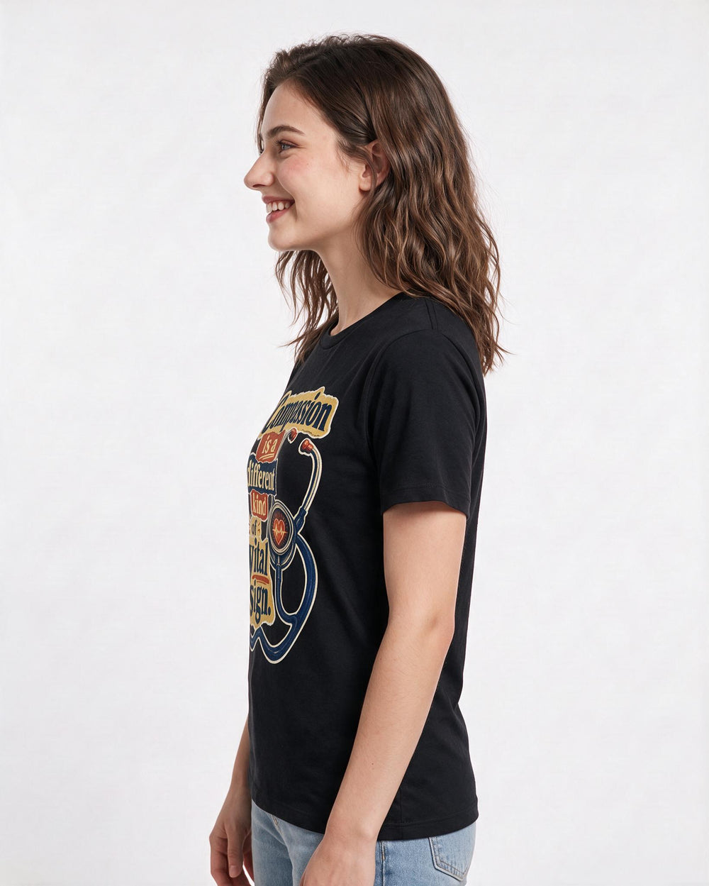 Nurse Black T-Shirt for Women – Nursing Life Graphic Tee product image 2