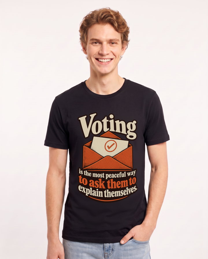 Political Statement Black T-Shirt for Men – Everyday Expression Graphic Tee product image 3