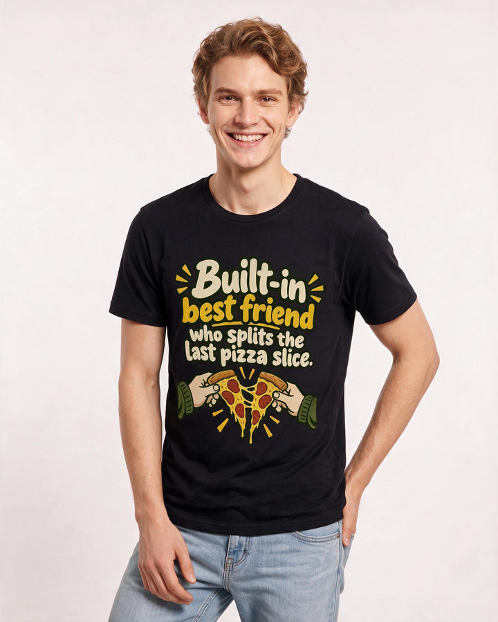 Couples Black T-Shirt for Men – Everyday Expression Graphic Tee product image 1