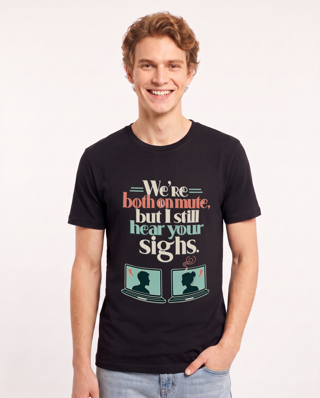 Couples Black T-Shirt for Men – Everyday Expression Graphic Tee product image 3