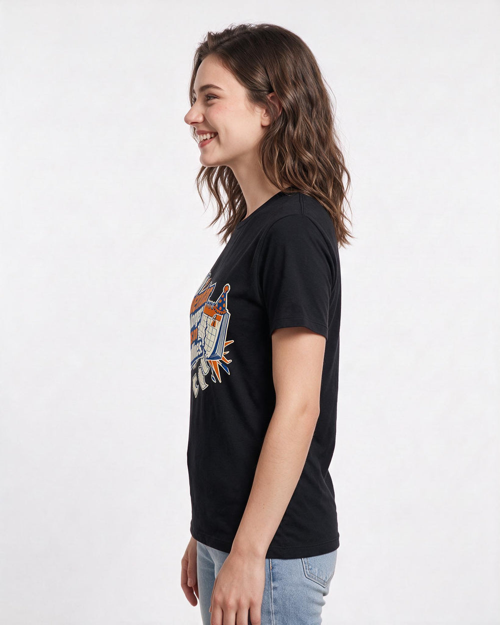 Graduation Women's Black T-Shirt – My calendar no longer runs on product image 2