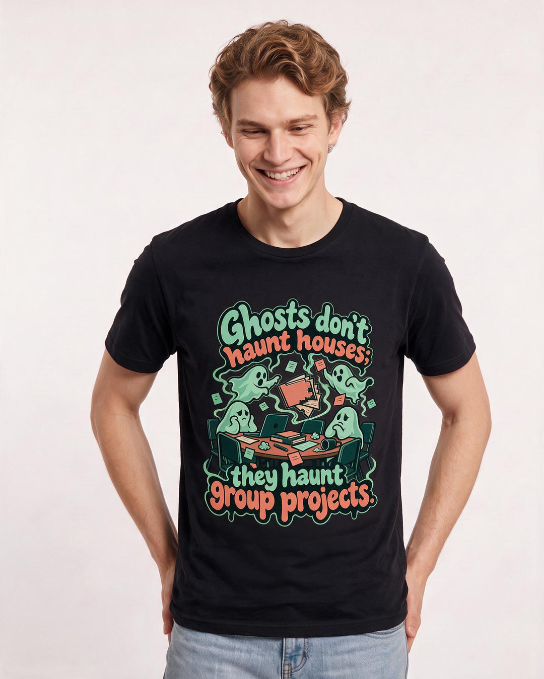 Halloween Black T-Shirt for Men – Halloween Theme Graphic Tee product image 1