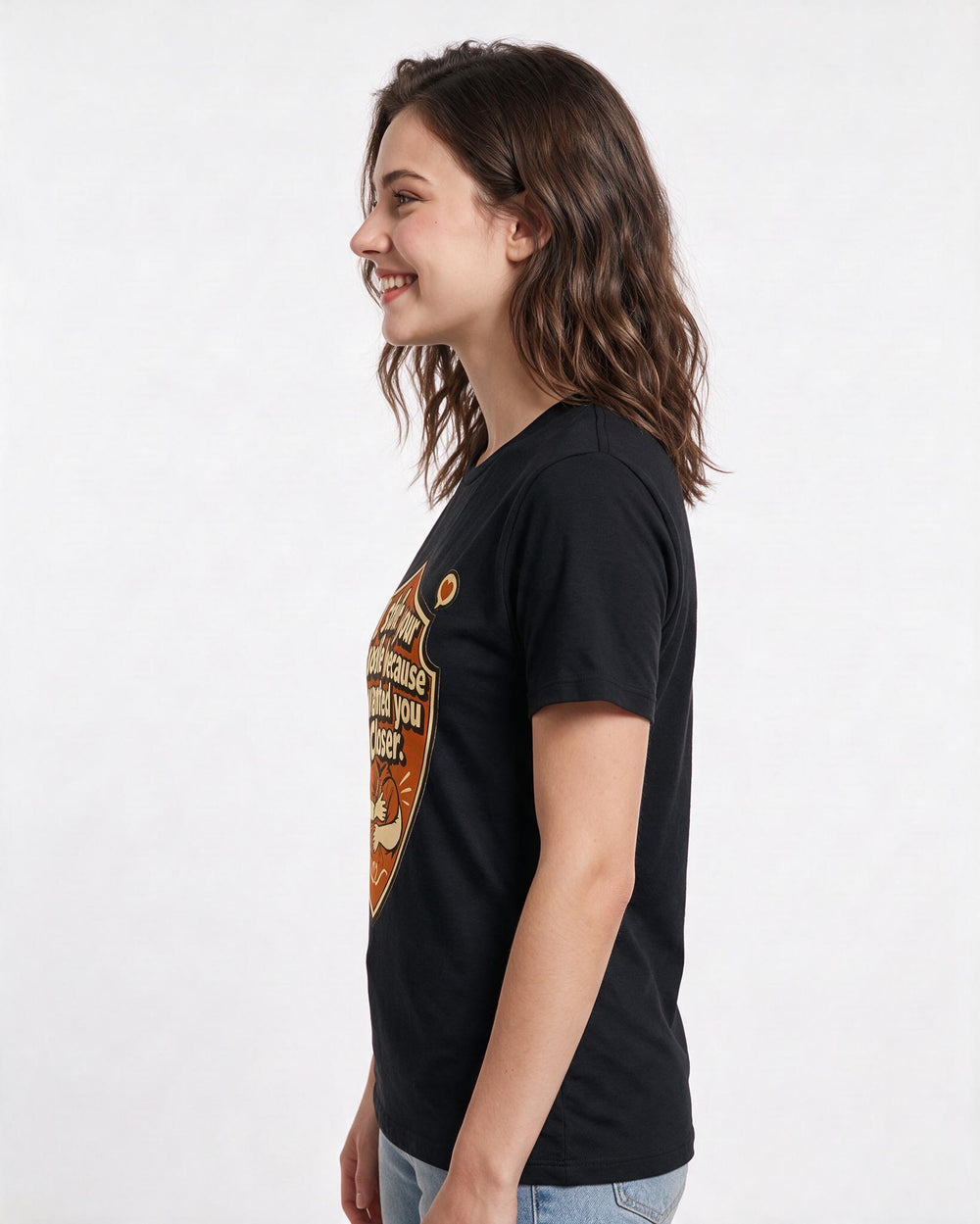 Couples Women's Black T-Shirt - I stole your hoodie because I wanted product image 2