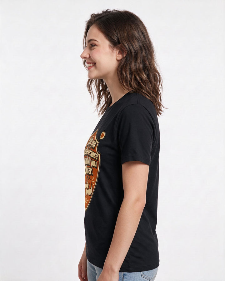 Couples Women's Black T-Shirt - I stole your hoodie because I wanted product image 2