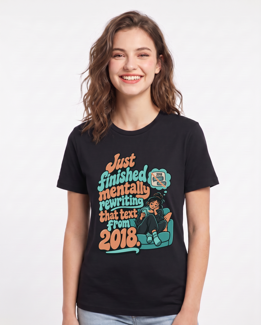 Meme Black T-Shirt for Women – Everyday Expression Graphic Tee product image 3