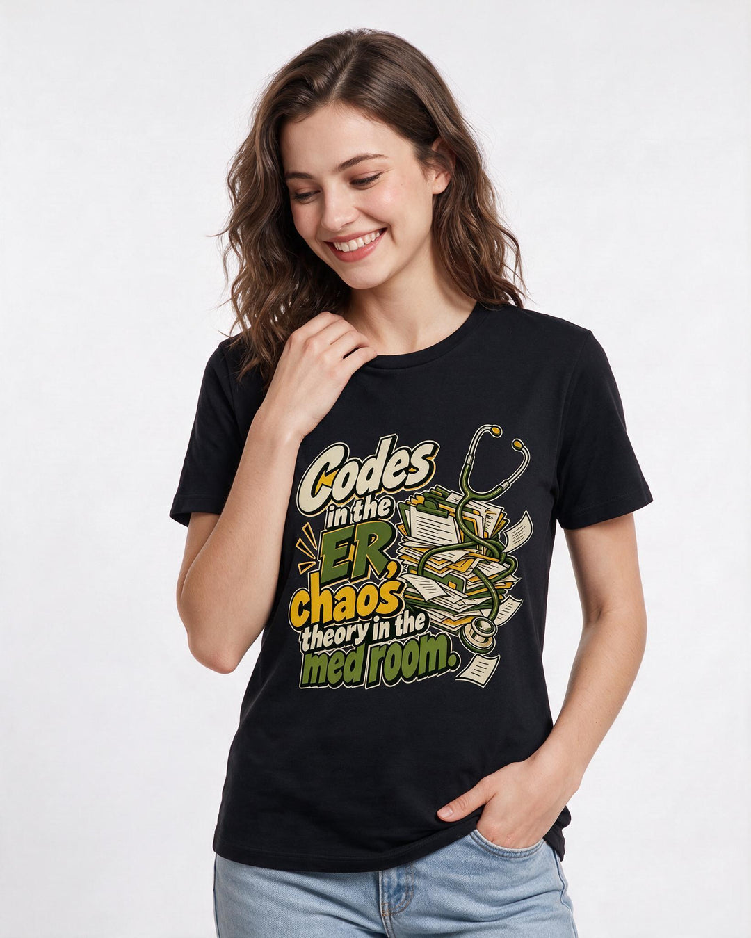 Nurse Black T-Shirt for Women – Nursing Life Graphic Tee product image 1