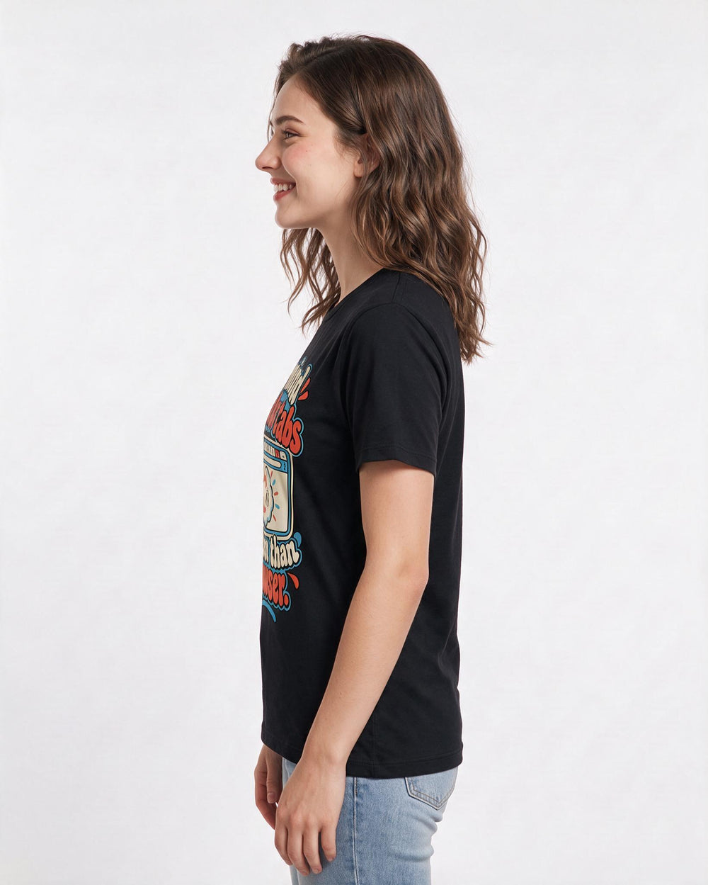 Meme Black T-Shirt for Women – Everyday Expression Graphic Tee product image 2