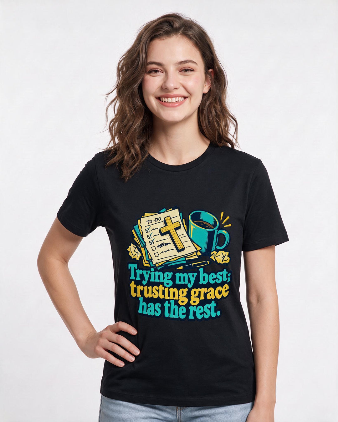 Christian Faith Black T-Shirt for Women – Everyday Expression Graphic Tee product image 1
