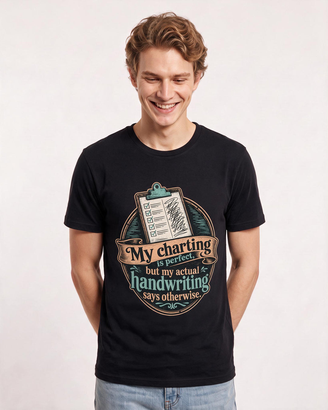 Nurse Black T-Shirt for Men – Nursing Life Graphic Tee product image 1