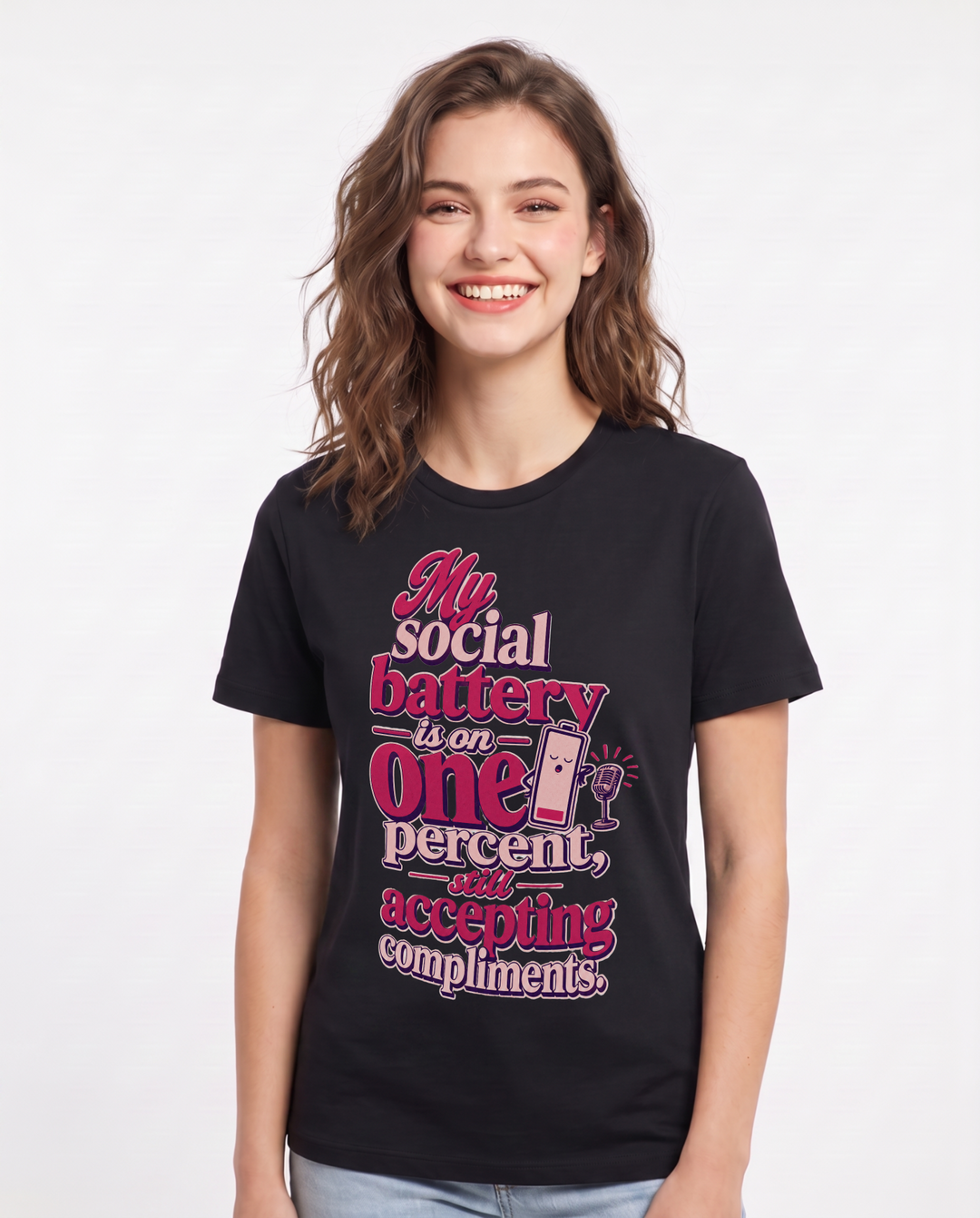 Meme Black T-Shirt for Women – Everyday Expression Graphic Tee product image 3