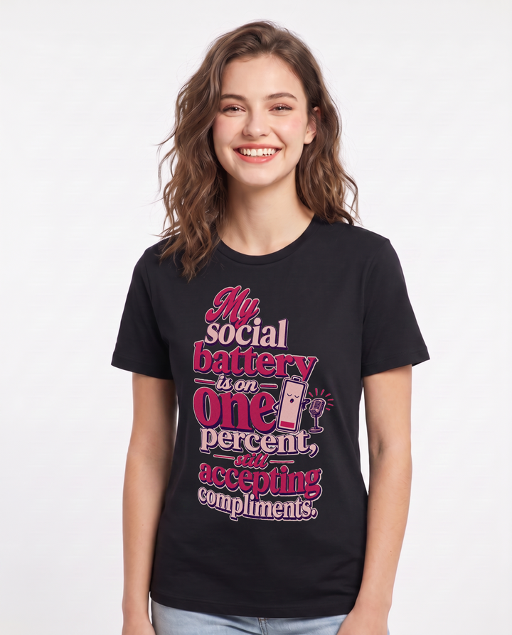 Meme Black T-Shirt for Women – Everyday Expression Graphic Tee product image 3
