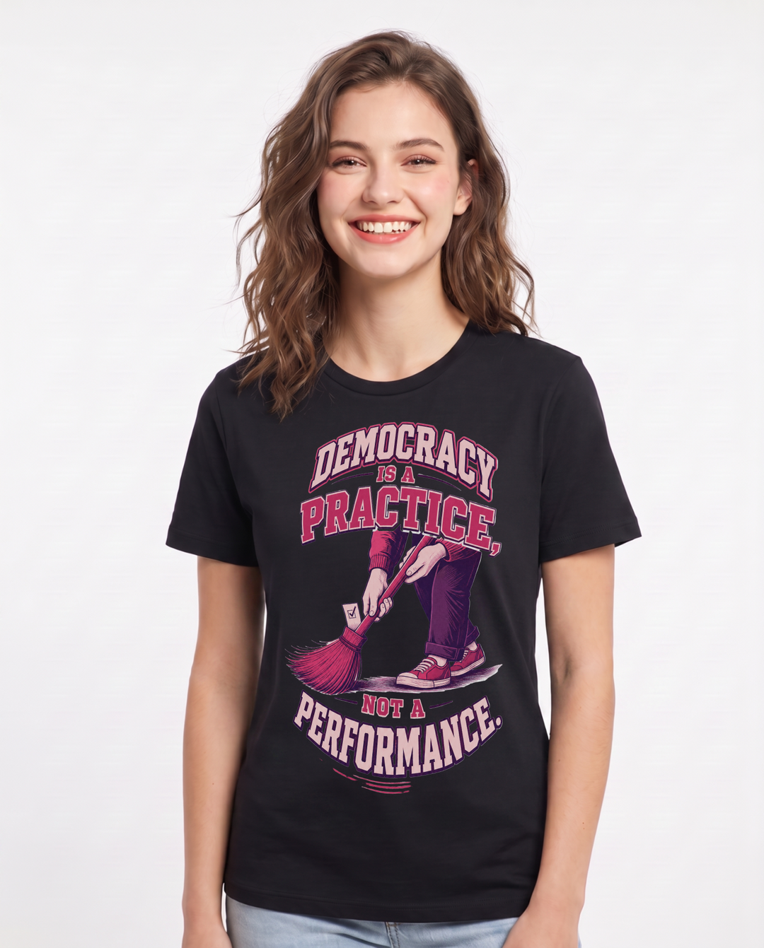 Political Statement Black T-Shirt for Women – Everyday Expression Graphic Tee product image 3
