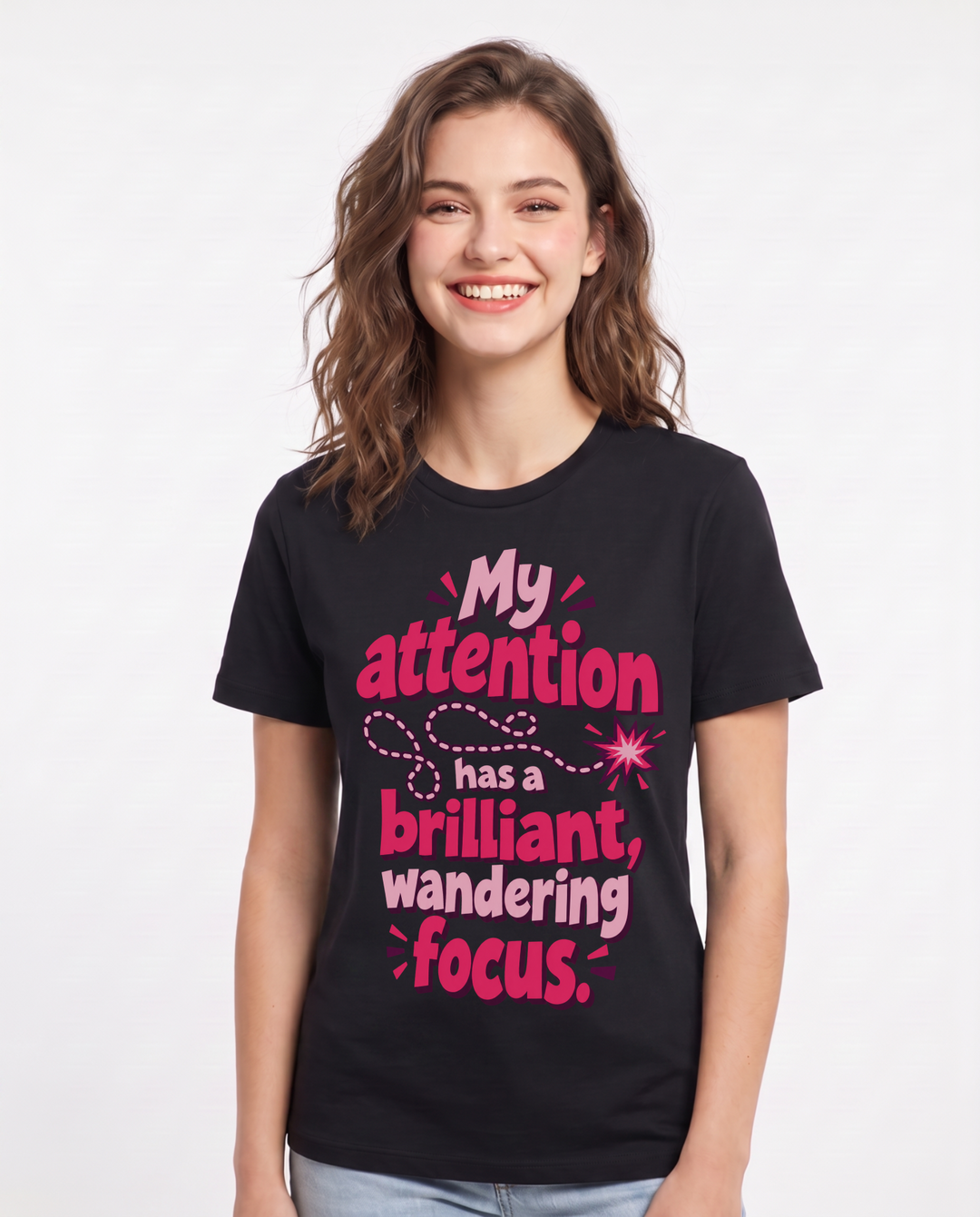 Neurodiversity Black T-Shirt for Women – Everyday Expression Graphic Tee product image 3