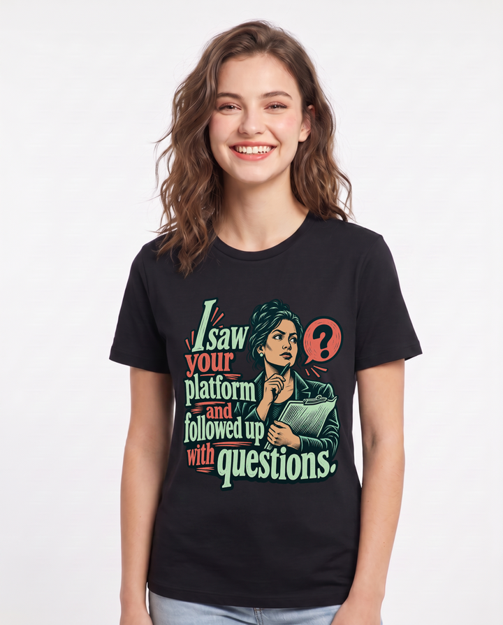 Political Statement Black T-Shirt for Women – Everyday Expression Graphic Tee product image 3