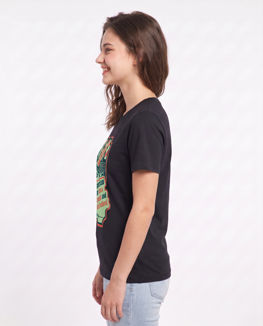 Graphic Women's Black T-Shirt - My American Dream has a specific park product image 2