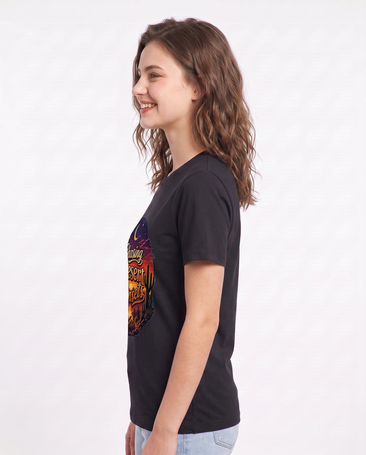 Chasing Desert Sunsets Women's Black T-Shirt product image 3