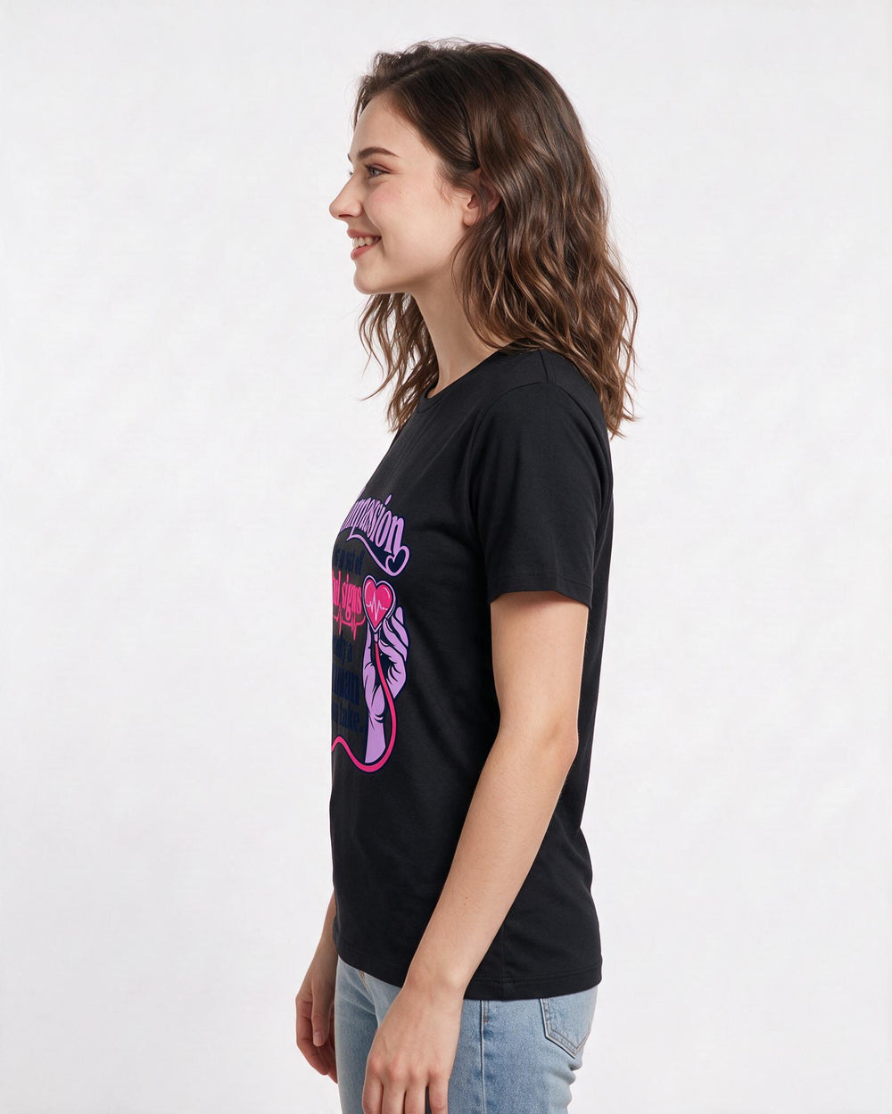 Nurse Black T-Shirt for Women – Nursing Life Graphic Tee product image 2
