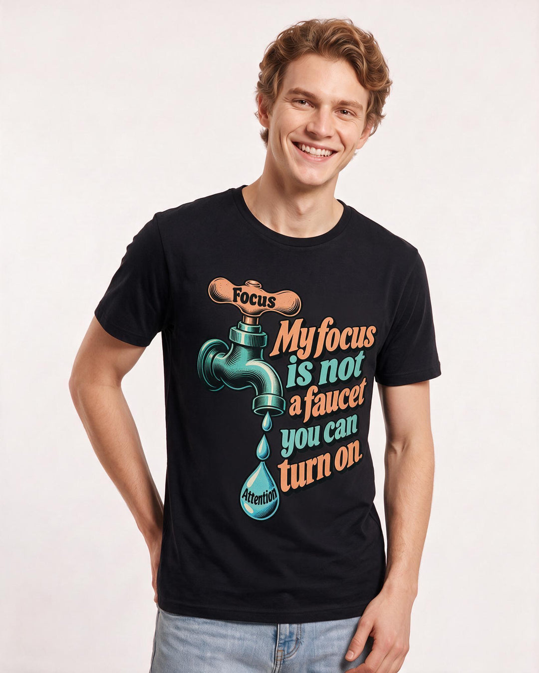 Neurodiversity Black T-Shirt for Men – Everyday Expression Graphic Tee product image 1