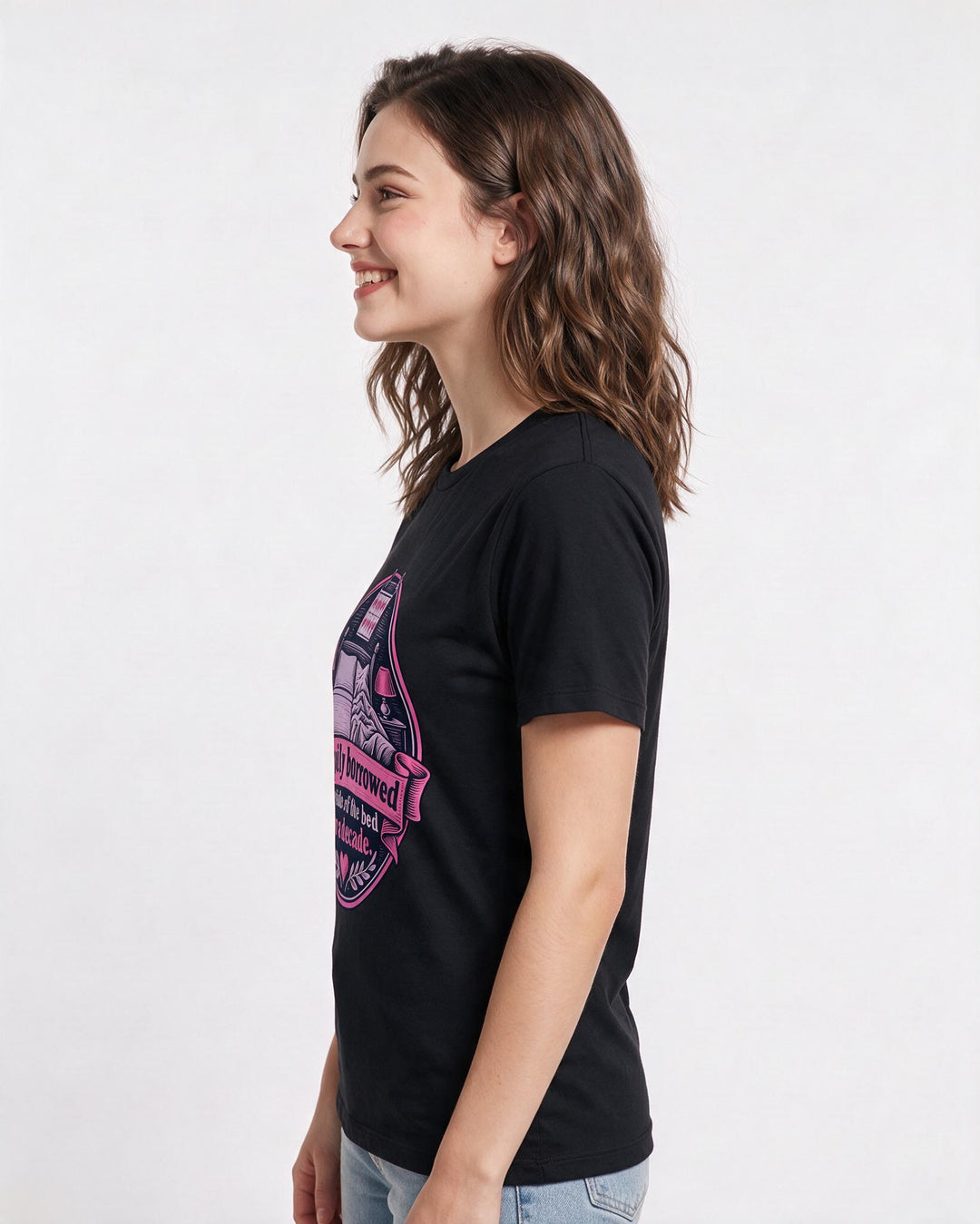 Couples Black T-Shirt for Women – Everyday Expression Graphic Tee product image 2