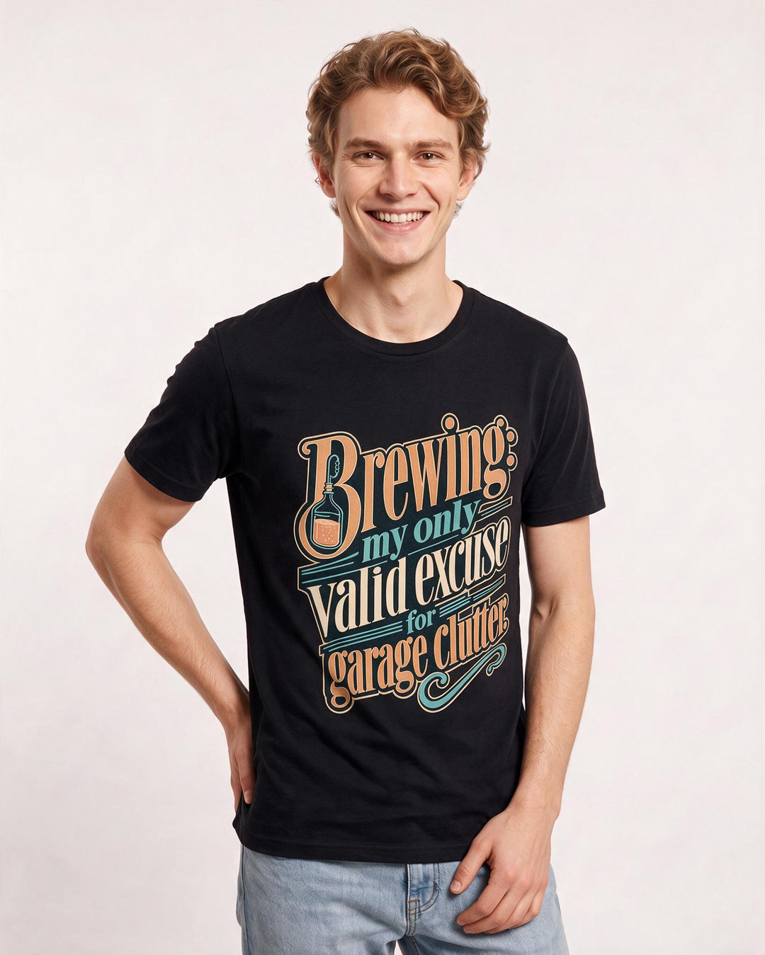 Beer Black T-Shirt for Men – Everyday Expression Graphic Tee product image 1