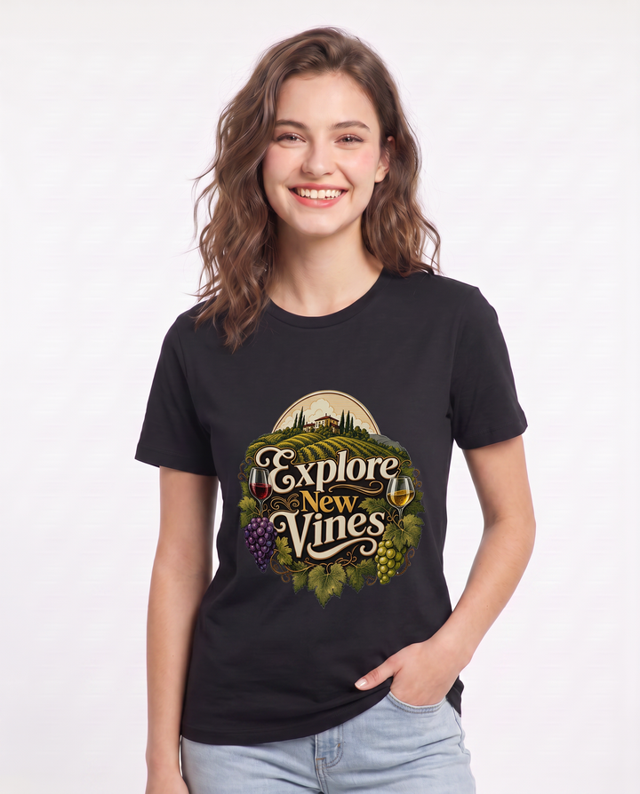 Explore New Vines Women's Black T-Shirt product image 1