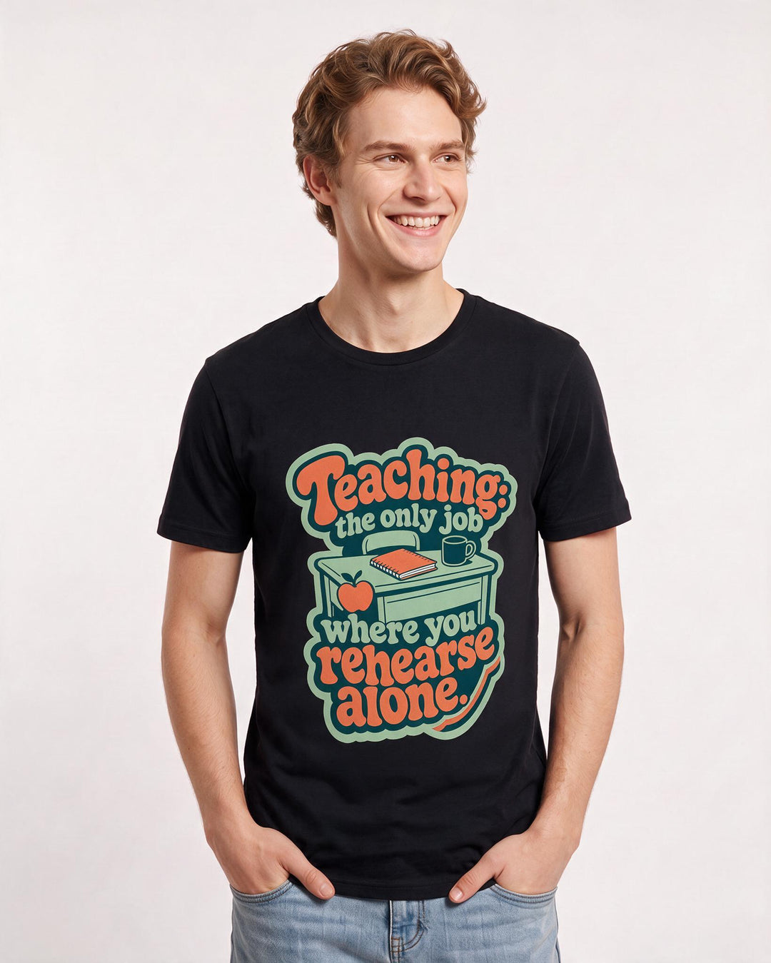 Teacher Gift Men's Black T-Shirt - Teaching: the only job where you product image 3