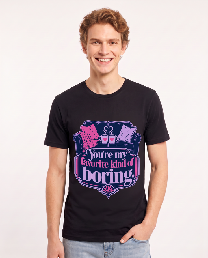 Couples Black T-Shirt for Men – Everyday Expression Graphic Tee product image 3