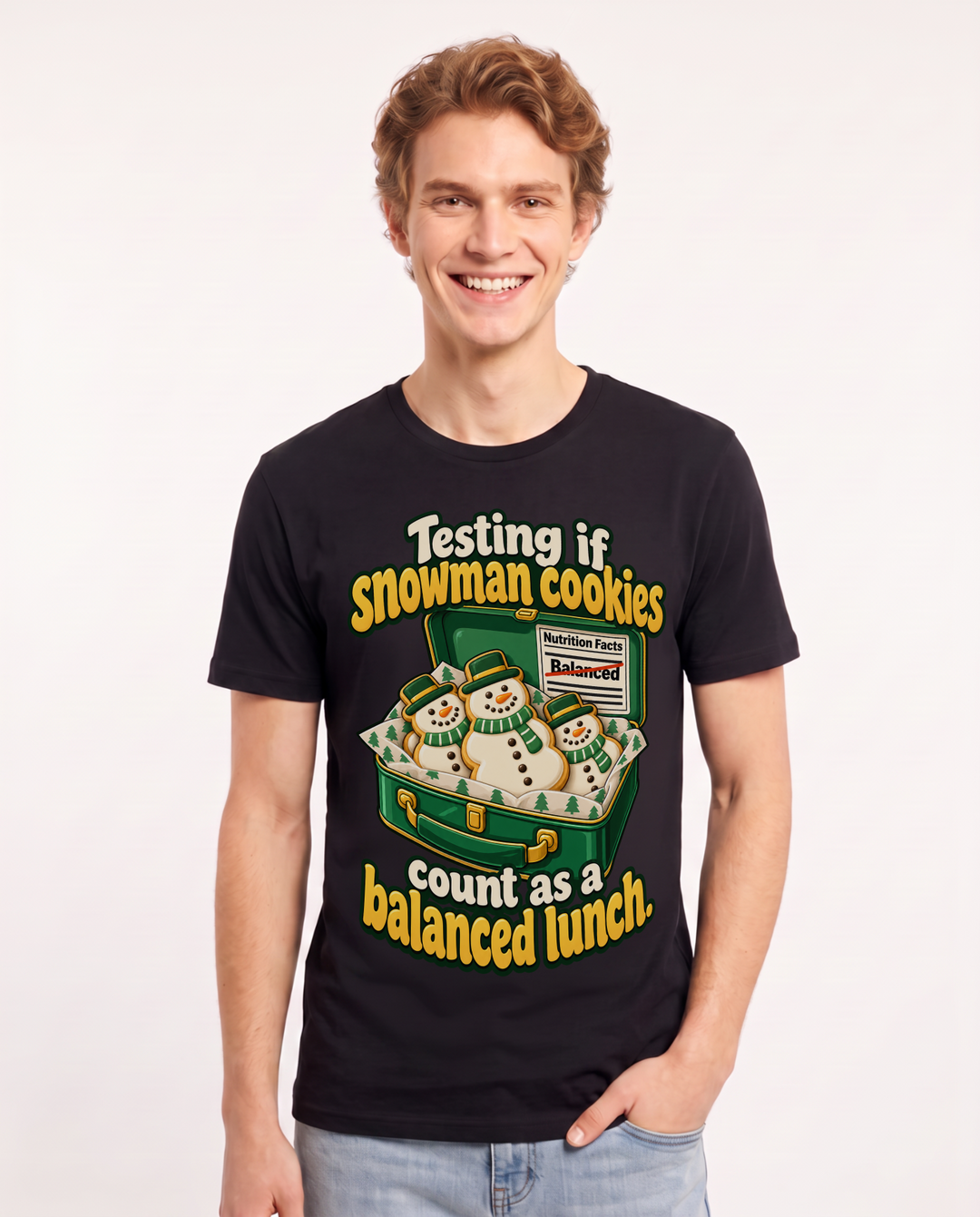 Christmas Black T-Shirt for Men – Holiday Theme Graphic Tee product image 3