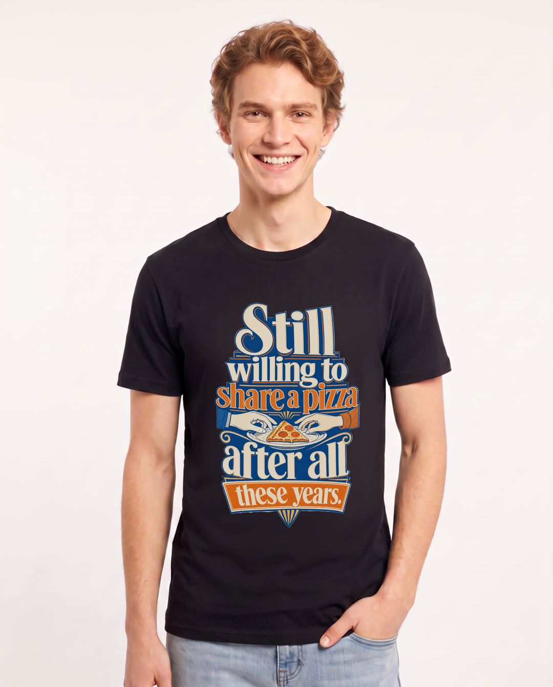 Couples Black T-Shirt for Men – Everyday Expression Graphic Tee product image 1