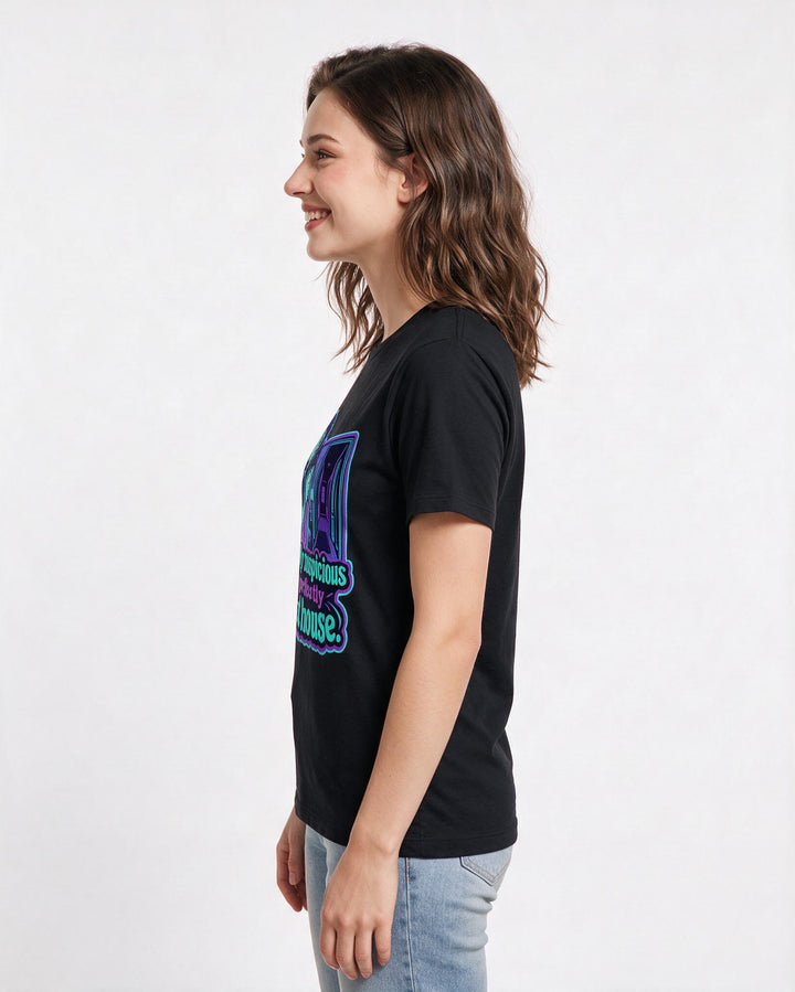 Couples Black T-Shirt for Women – Everyday Expression Graphic Tee product image 2