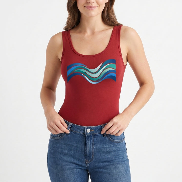 Calm Waves Sleeveless Tank Bodysuit mockup 1