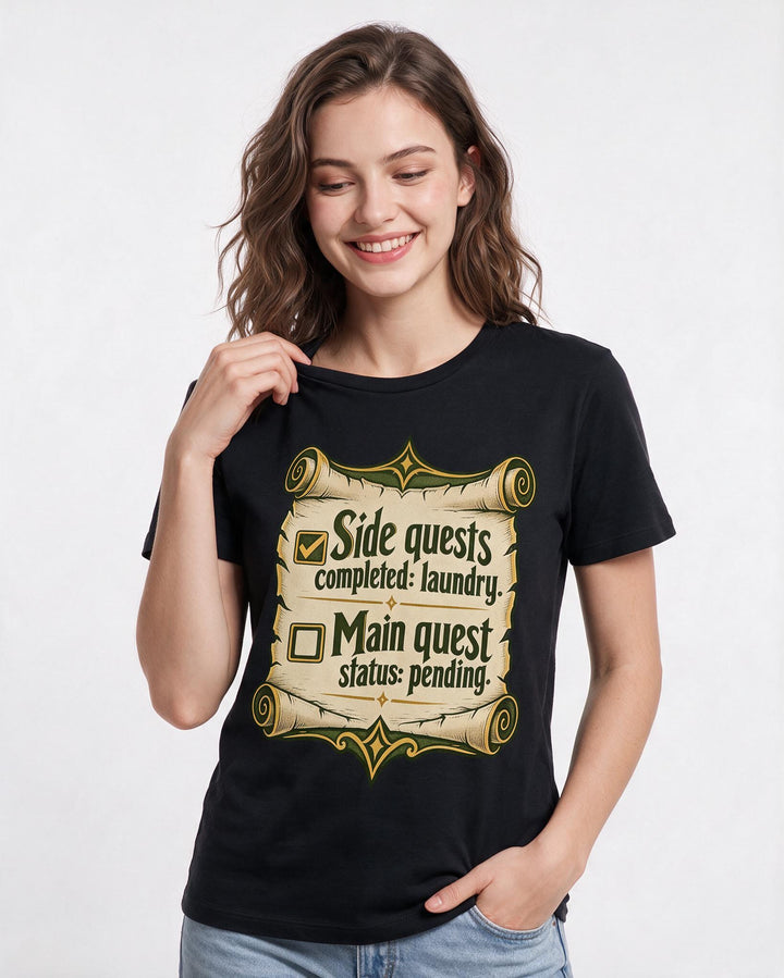 Gaming Black T-Shirt for Women – Game Night Graphic Tee product image 1