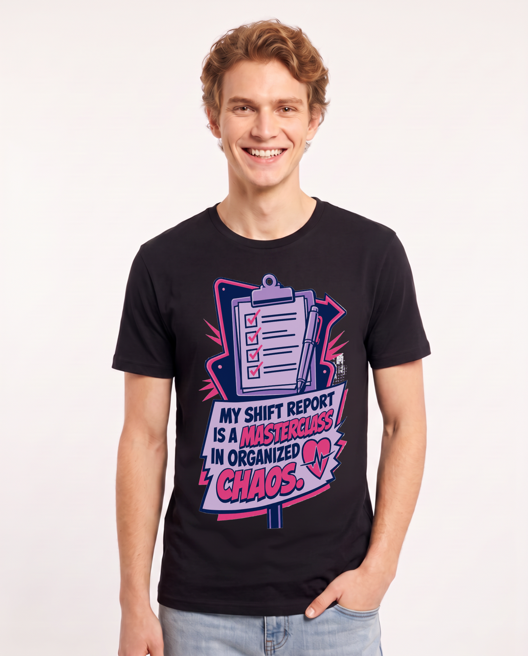 Nurse Gift Men's Black T-Shirt - My shift report is a masterclass in product image 1