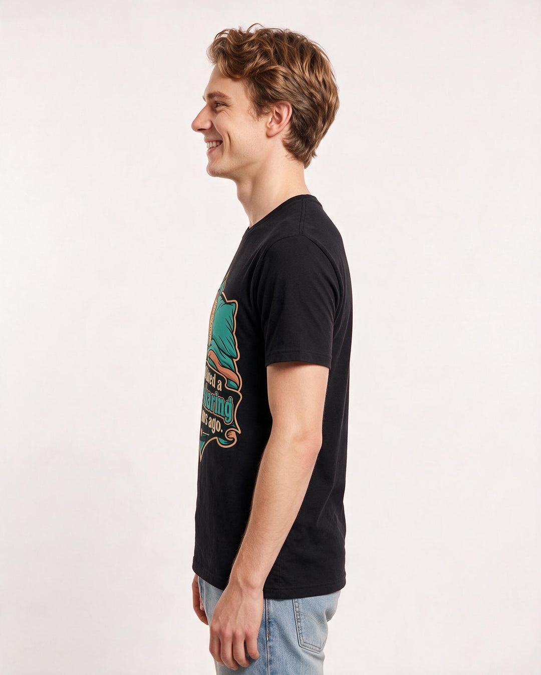 Couples Black T-Shirt for Men – Everyday Expression Graphic Tee product image 2