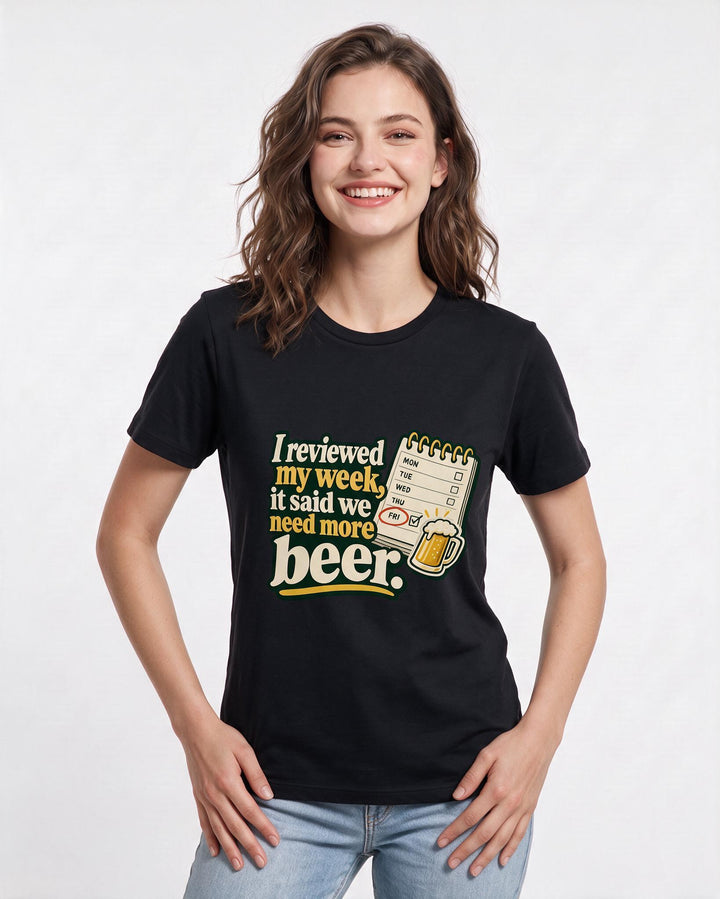 Beer Black T-Shirt for Women – Everyday Expression Graphic Tee product image 1