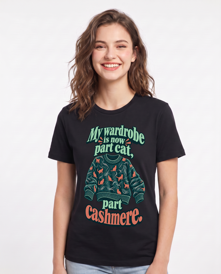 Cat Lover Black T-Shirt for Women – Everyday Expression Graphic Tee product image 3