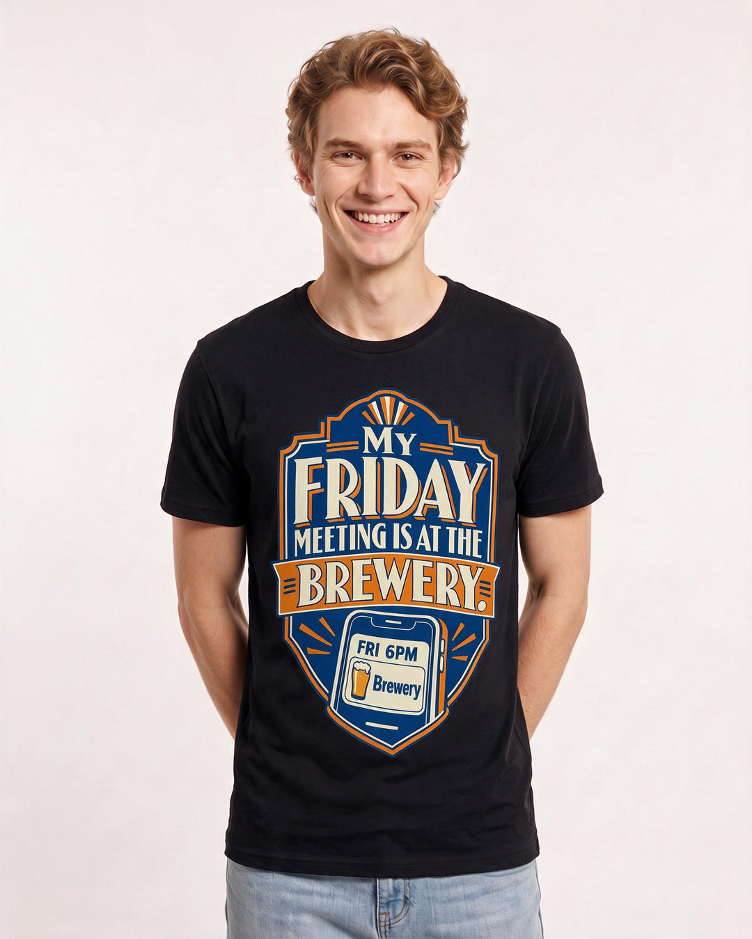 Beer Black T-Shirt for Men – Everyday Expression Graphic Tee product image 1
