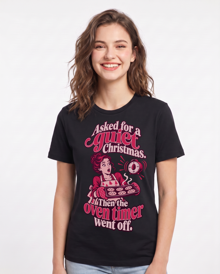 Christmas Black T-Shirt for Women – Holiday Theme Graphic Tee product image 3