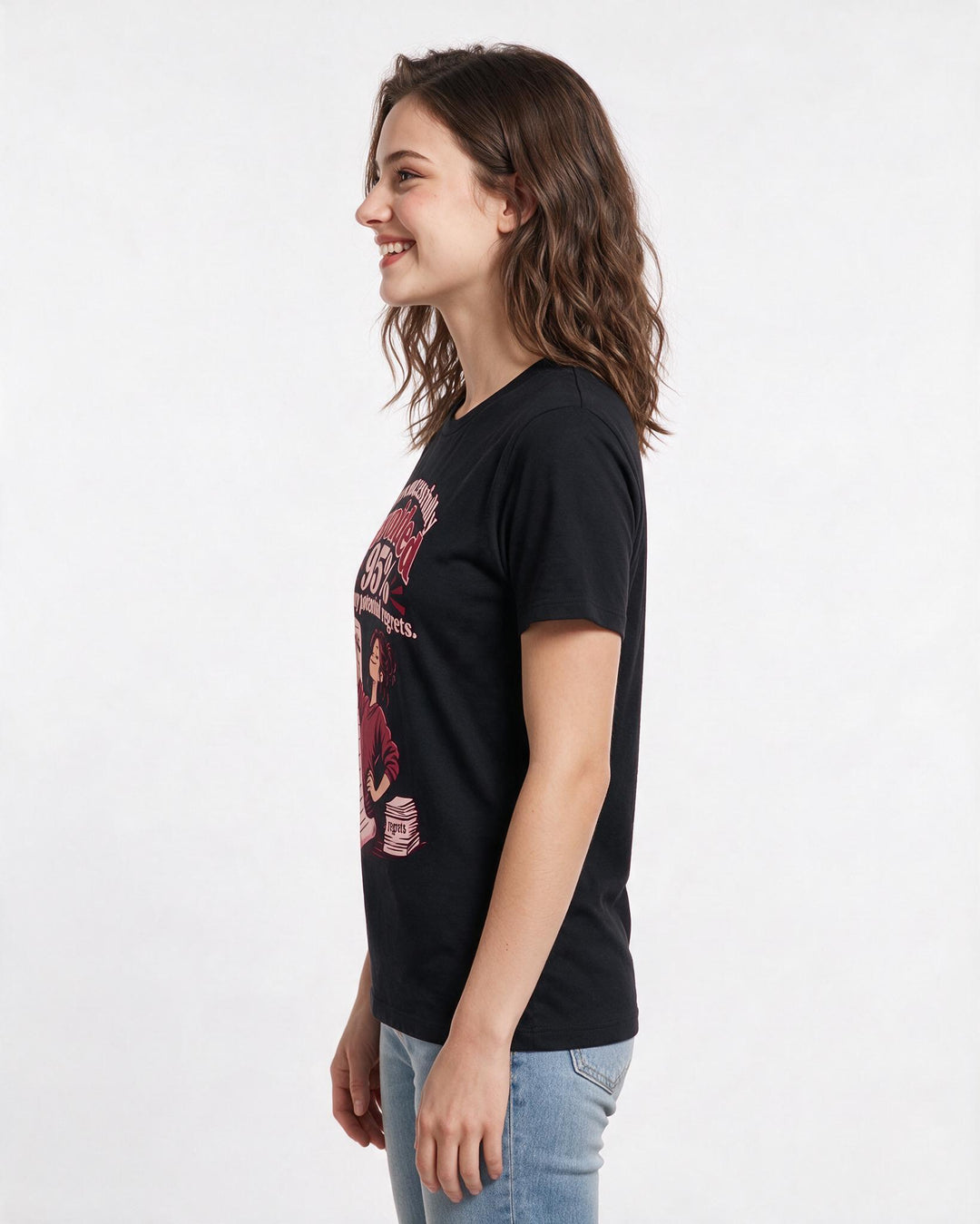 Meme Black T-Shirt for Women – Everyday Expression Graphic Tee product image 2