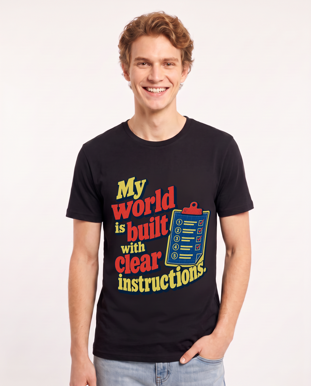 Neurodiversity Black T-Shirt for Men – Everyday Expression Graphic Tee product image 3