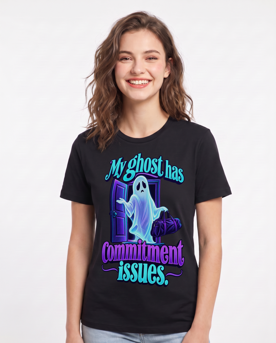Halloween Black T-Shirt for Women – Halloween Theme Graphic Tee product image 3