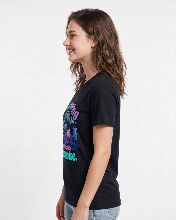 Couples Black T-Shirt for Women – Everyday Expression Graphic Tee product image 2