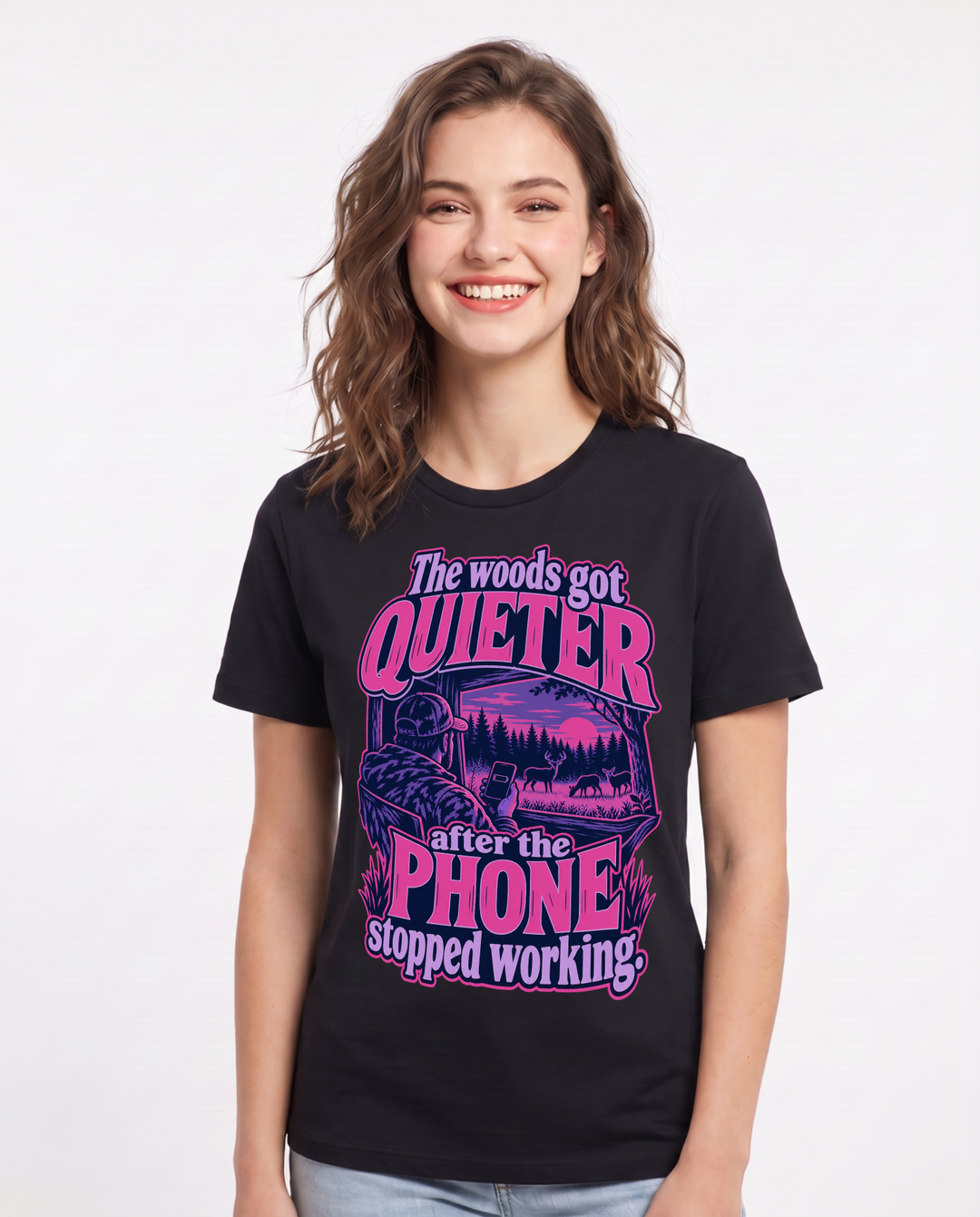 Hunting Black T-Shirt for Women – Everyday Expression Graphic Tee product image 3