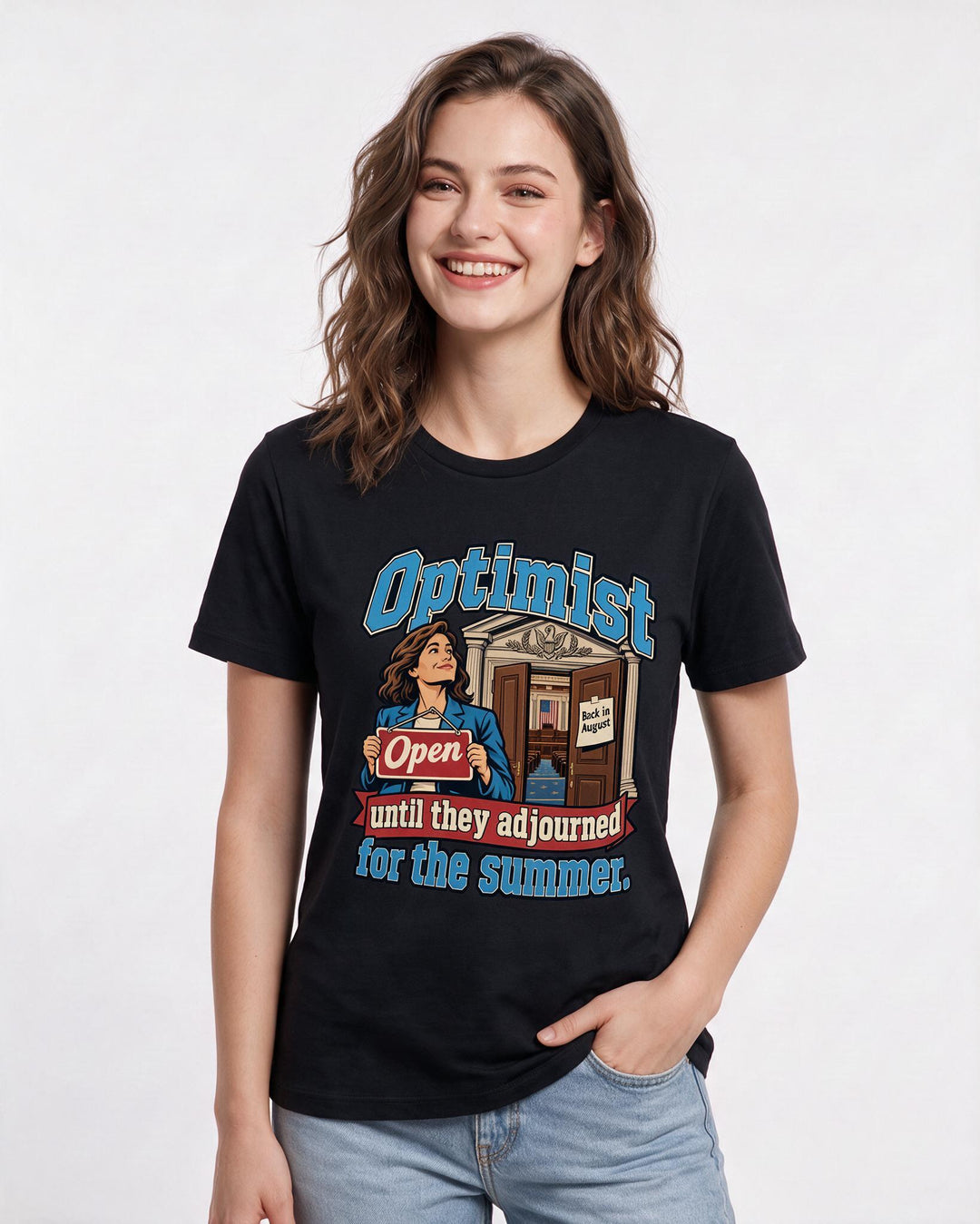 Political Statement Black T-Shirt for Women – Everyday Expression Graphic Tee product image 1