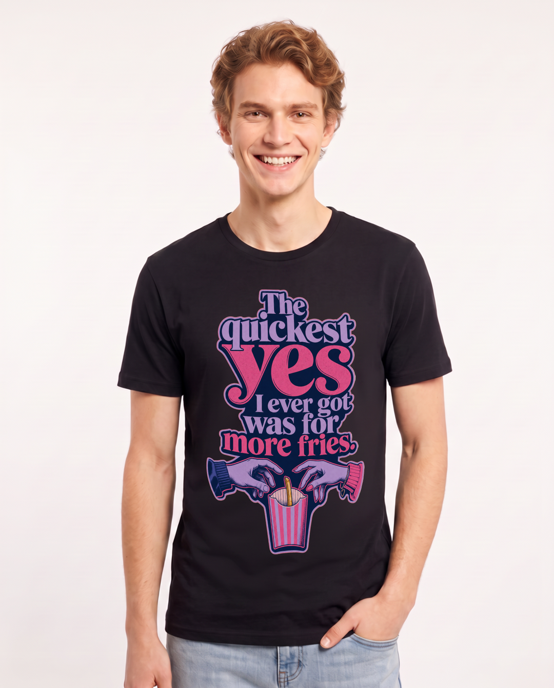 Couples Black T-Shirt for Men – Everyday Expression Graphic Tee product image 1