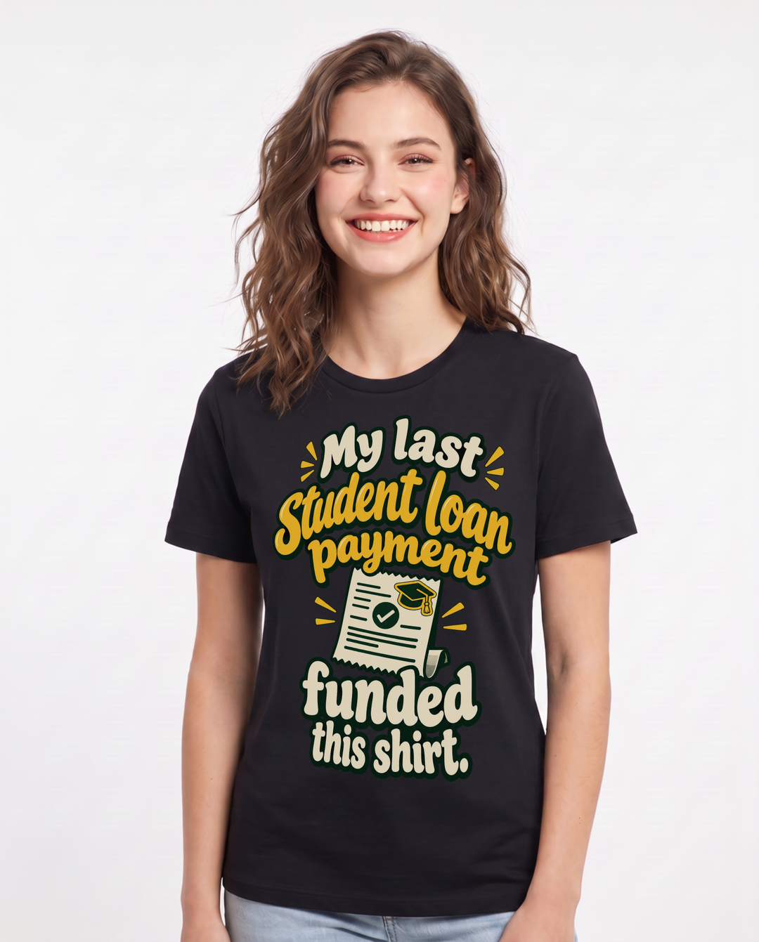 Graduation Black T-Shirt for Women – Everyday Expression Graphic Tee product image 3