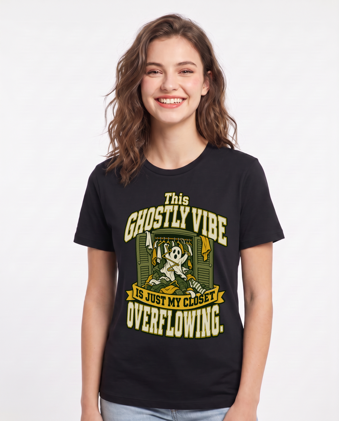 Halloween Black T-Shirt for Women – Halloween Theme Graphic Tee product image 3