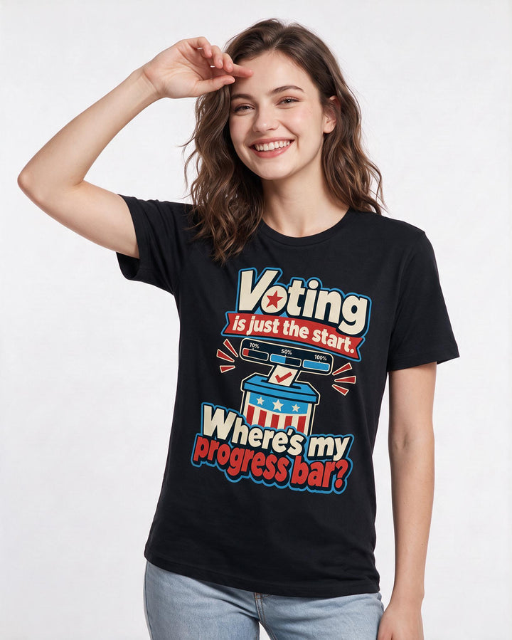 Political Statement Black T-Shirt for Women – Everyday Expression Graphic Tee product image 1