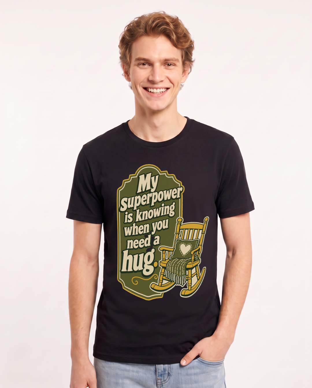 Graphic Men's Black T-Shirt - My superpower is knowing when you need a product image 1
