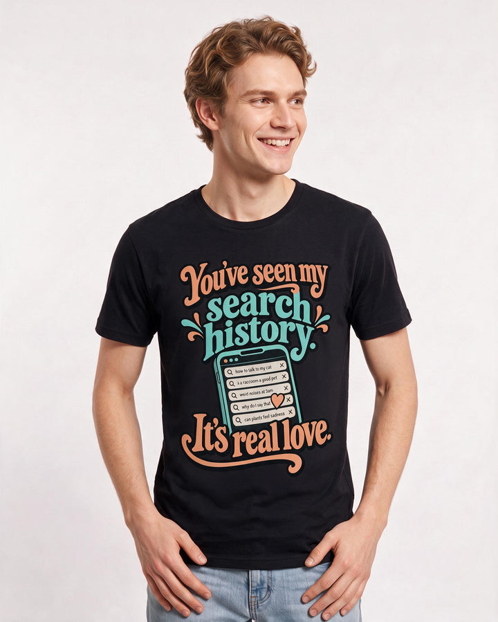 Couples Black T-Shirt for Men – Everyday Expression Graphic Tee product image 1